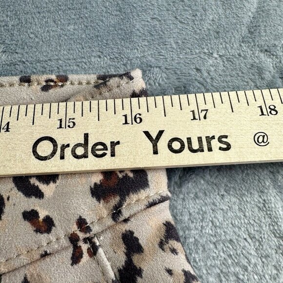 Maurices Skirt Women’s 12 Tan Leopard Print Button Down A-Line Animal Faux Suede - Picture 6 of 8